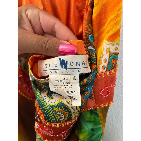 Sue Wong Floral Halter Maxi Gown - Picture 10 of 10